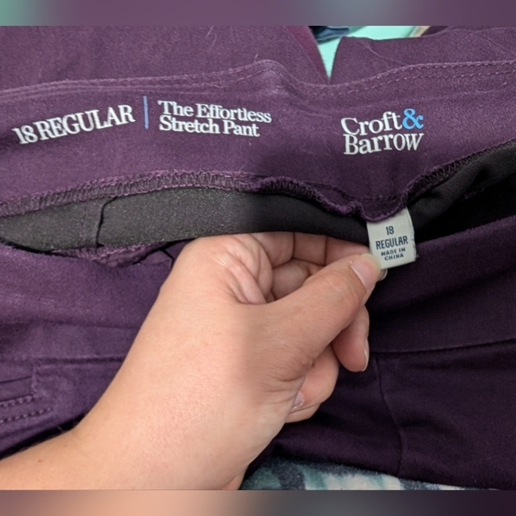 Croft & Barrow Purple The Effortless Stretch Pant in Size 18 (Pull On Style) - Picture 10 of 12